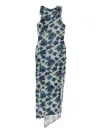 Coperni Floral-print Maxi Dress In Blue