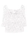 Coperni Floral-print Ruffled Top In White