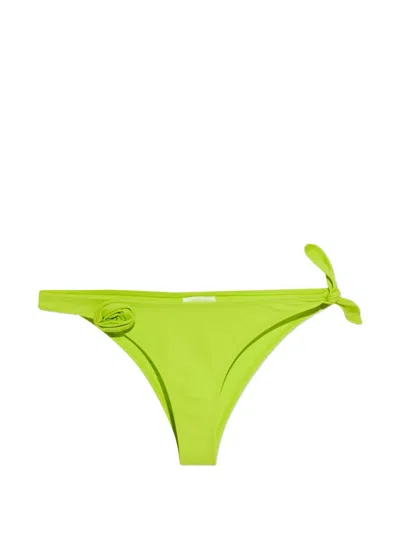 Coperni Floral-appliqué Bikini Bottom In Green