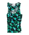 Coperni Flower Asymmetric Top In Green