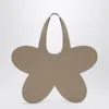 Coperni Flower Beige Leather Tote Bag In Beige