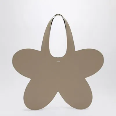 Coperni Flower Beige Leather Tote Bag