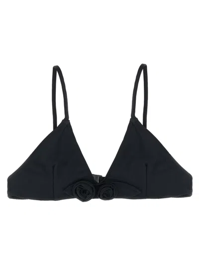 Coperni Flower Bikini Top In Black