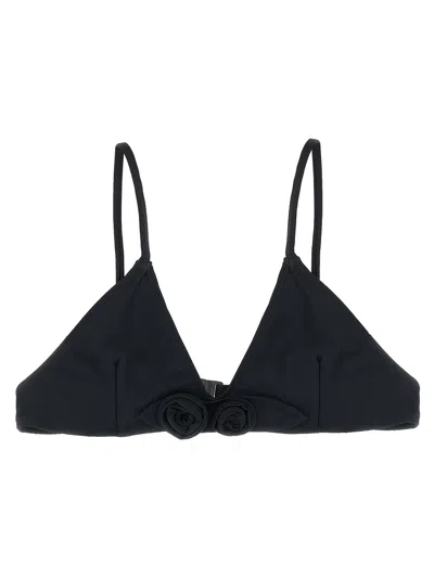 Coperni 'flower' Bikini Top In Black