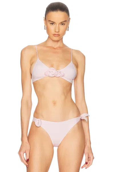 Coperni Flower Bikini Top In Pink
