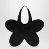 Coperni 'flower' Black Flower-shaped Handbag With Cut-out Handle In Black