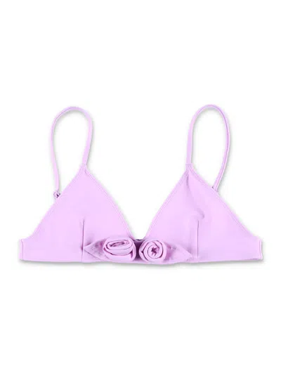 Coperni Floral Bikini Set Adjustable Straps Ties In Purple