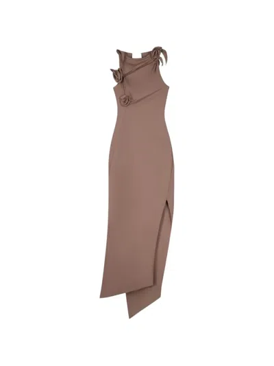 Coperni Flower Gown In Brown