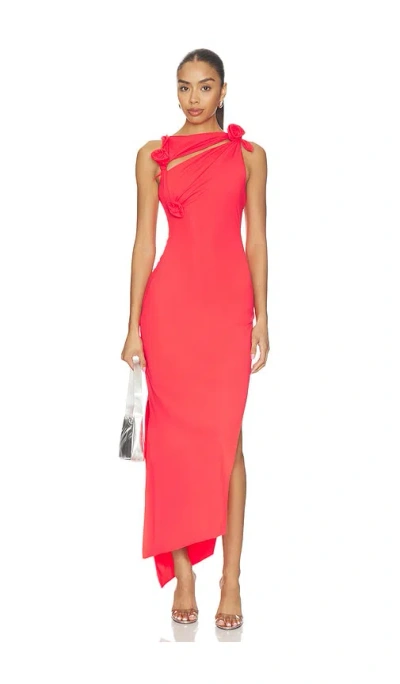 Coperni Flower Gown In Red