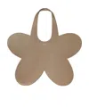 Coperni Flower Beige Leather Tote Bag In Brown