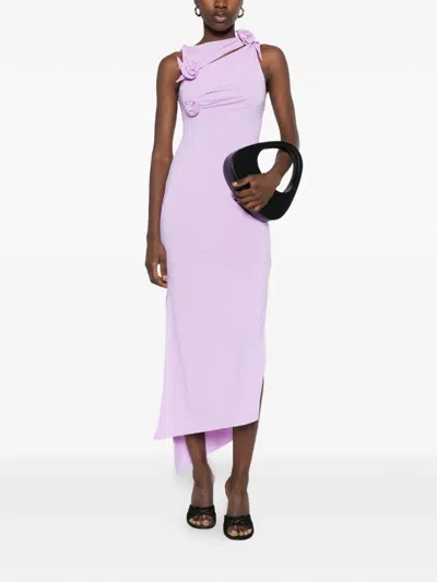 Coperni Flower Knot-detail Midi Dress In Purple