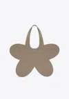Coperni Flower Beige Leather Tote Bag