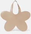 Coperni Flower Leather Tote Bag In Beige