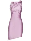 Coperni Pink Asymmetric Flower Minidress
