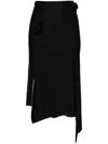Coperni Asymmetric Floral High-waisted Panelled Midi Skirt In Black