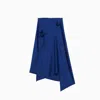 Coperni Flower-embellished Asymmetric Cady Skirt In Blue