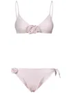 Coperni Bikini With Bralette Top And Floral Accents In Pink