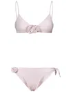 Coperni Bikini With Bralette Top And Floral Accents In Pink
