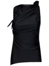Coperni Asymmetric Flower Top In Black