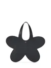 Coperni Flower-shaped Black Calf Leather Tote Bag In Gray