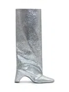 Coperni 85mm Foil Bridge Boots In Silver