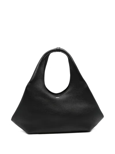 Coperni Folded Leather Tote Bag In Black