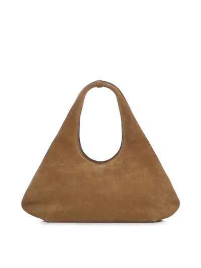 Coperni Folded Suede Bag In Brown
