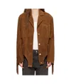 Coperni Brown Suede Fringed Body Jacket In Brown