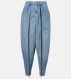 Coperni Front-slit Balloon Jeans In Blue