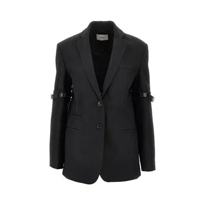 Coperni Gabardine Blazer With Belts In Black
