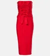 Coperni Gala Tie-front Jersey Midi Dress In Red