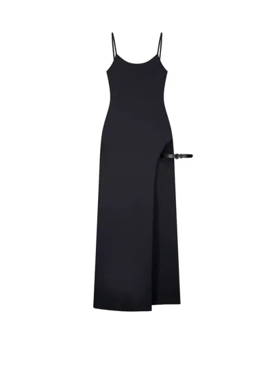 Coperni Garter Cotton Blend Long Dress In Black
