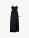 Coperni Midi Dress With Spaghetti Straps And Side Split In Black