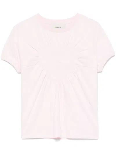 Coperni Gathered Heart-motif T-shirt In 粉色