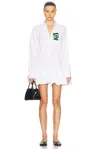 Coperni Gathered Hem Shirt Dress In White