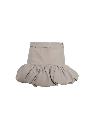 COPERNI COPERNI GATHERED HEM TAILORED SKIRT BEIGE