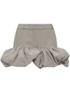Coperni Structured Beige Skirt With Voluminous Ruffled Hem In Brown