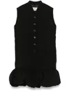 Coperni Gathered Tailored Mini Dress In Black