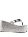 COPERNI GLITTER BRANDED WEDGE MULES