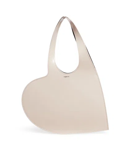 Coperni Gloss Leather Mini Heart Tote Bag In Pink