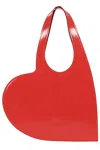 Coperni Heart-shaped Red Calfskin Tote Bag With Adjustable Handle In Red Red