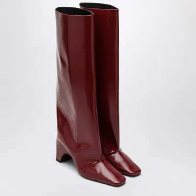 Coperni Knee Length Block Heel Bridge Boots In Brown