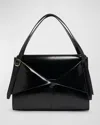 Coperni Gloss Rigid Belt Leather Shoulder Bag In Black