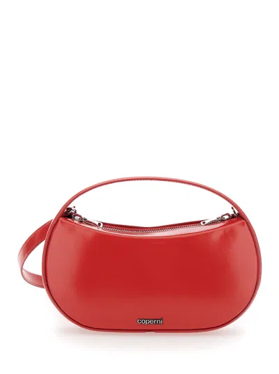 COPERNI SOUND SWIPE SMALL RED HANDBAG WITH LOGO DETAIL IN LEATHER WOMAN