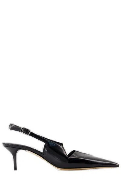Coperni Gloss Star Cut Out Low Stiletto Pumps In Black