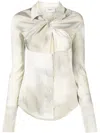 Coperni Gradient-effect Twist-detail Shirt In Neutrals