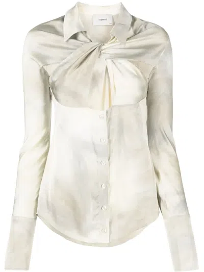 Coperni Gradient-effect Twist-detail Shirt In Neutrals