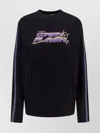 Coperni Womens Black-multicolour Print Slogan-print Long-sleeve Cotton-jersey T-shirt In Black