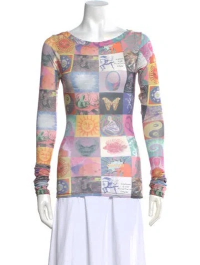 Pre-owned Coperni Graphic Print Crew Neck Top In Red