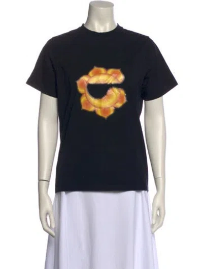 Pre-owned Coperni Graphic Print Crew Neck T-shirt In Black